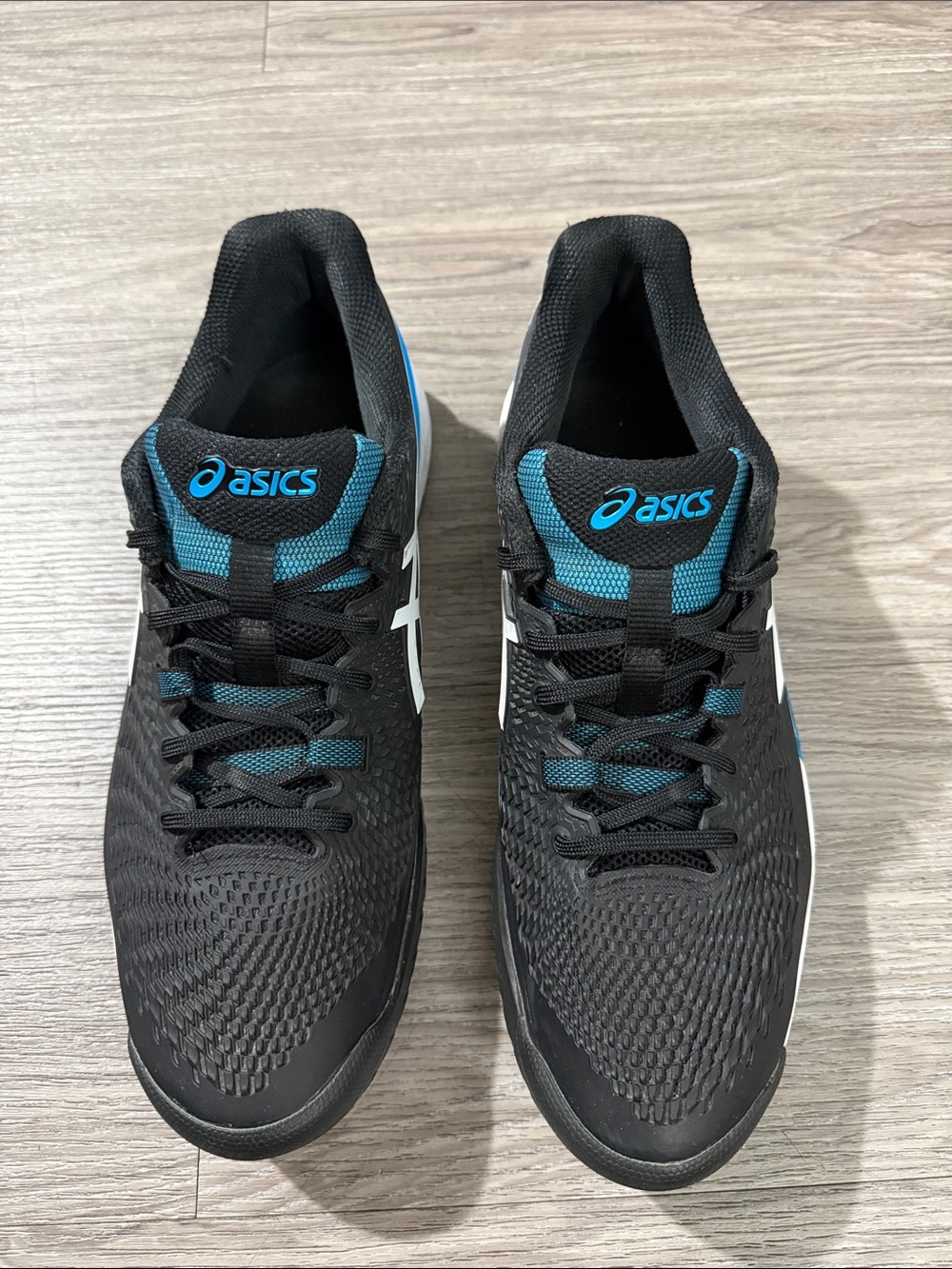 ASICS GEL-RESOLUTION 9 "Deep Sea Current" Black Blue Sz 10.5